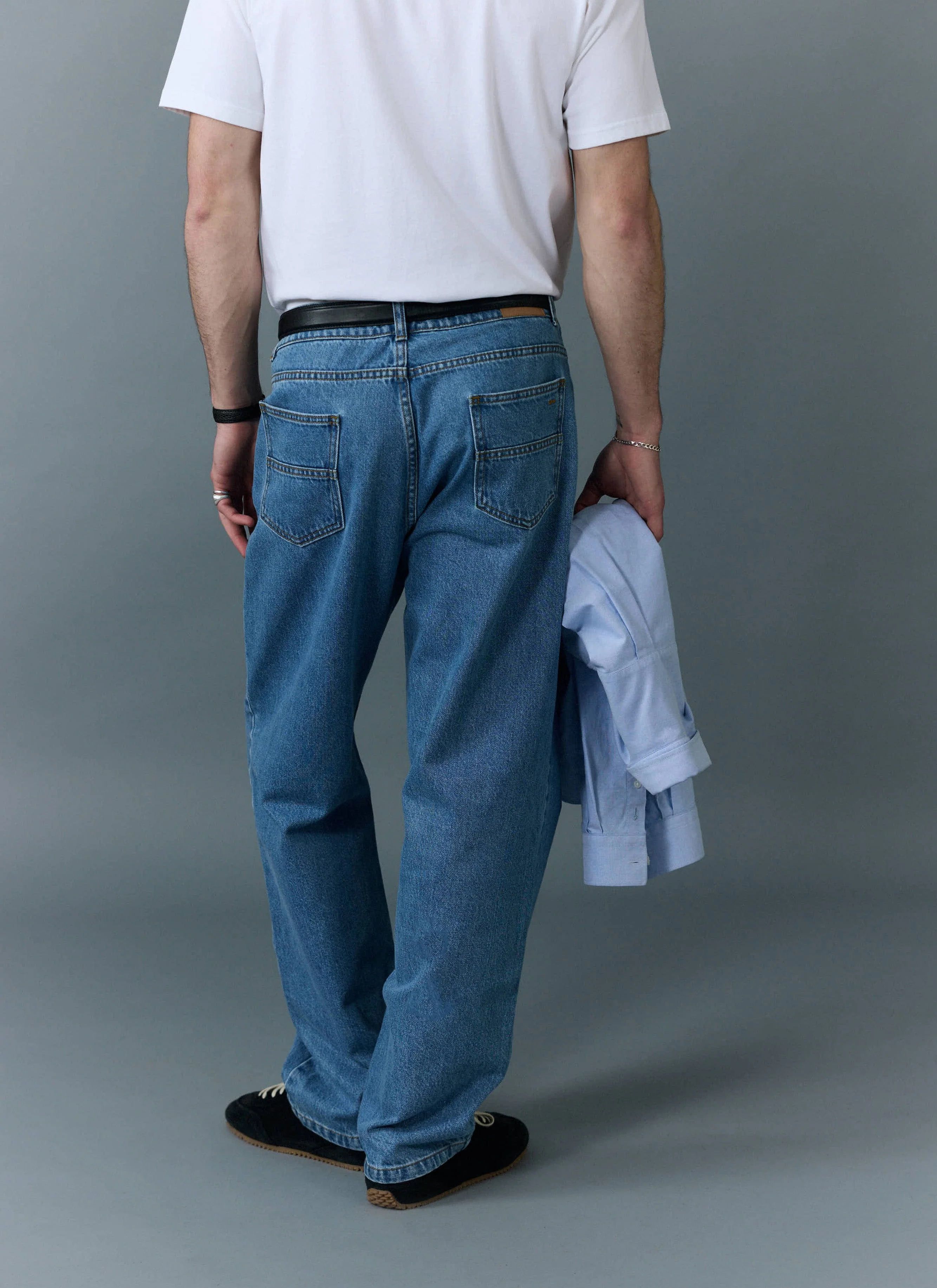 Wide Leg Denim Jeans | Light Wash Blue - Image 5