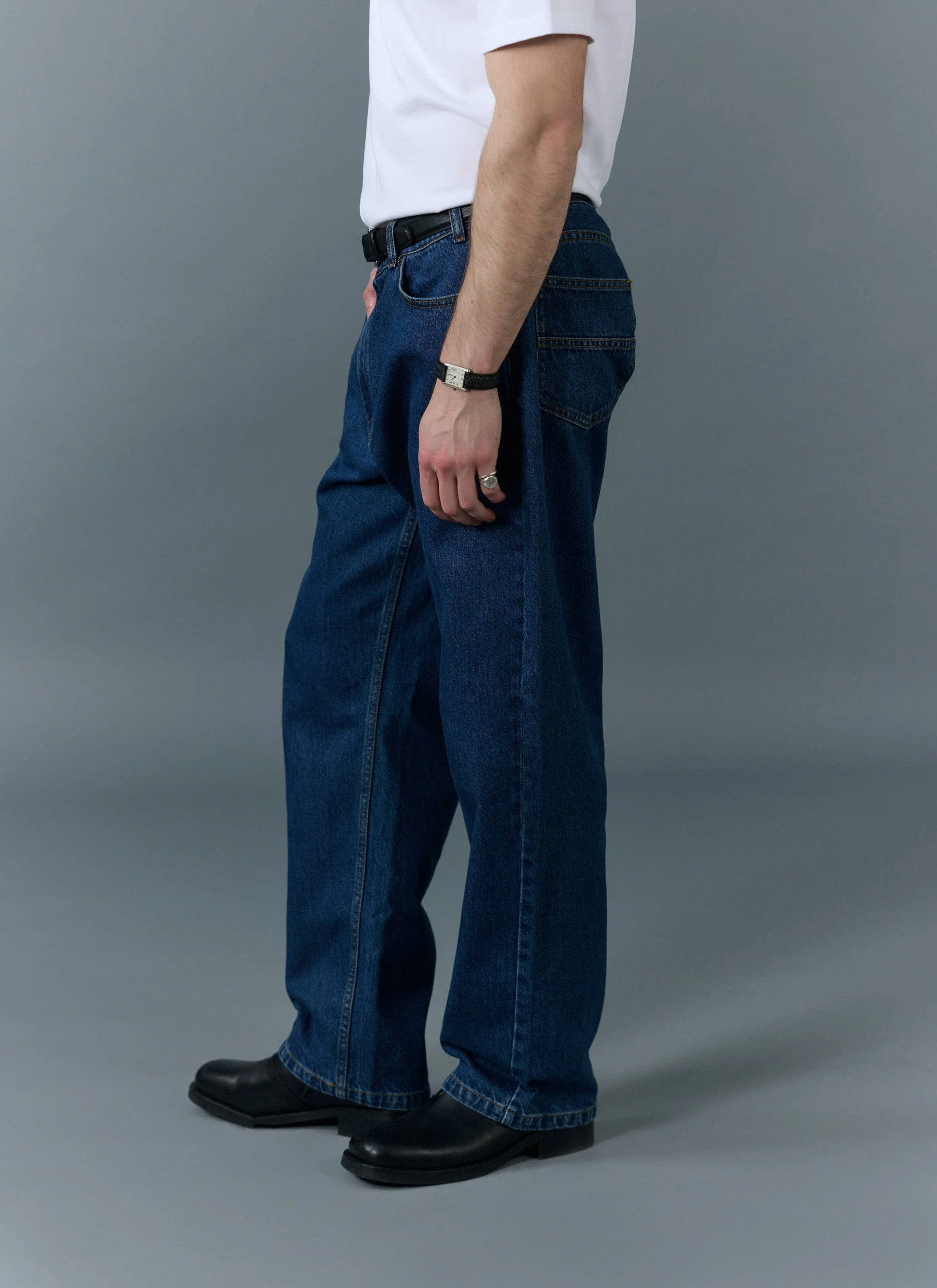 Wide Leg Denim Jeans | Mid Wash Blue - Image 5