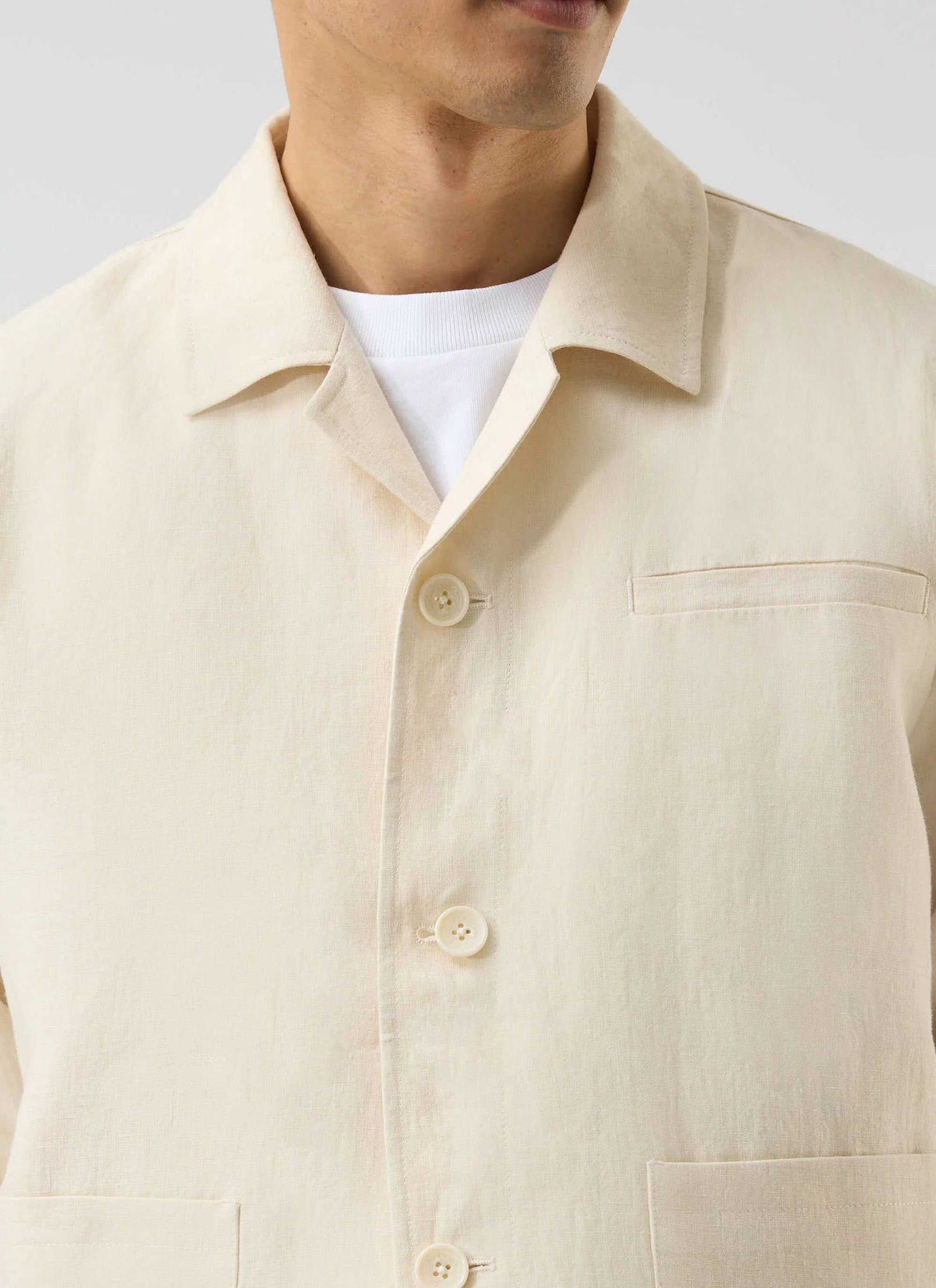 Relaxed Linen Overshirt | Stone - Image 4