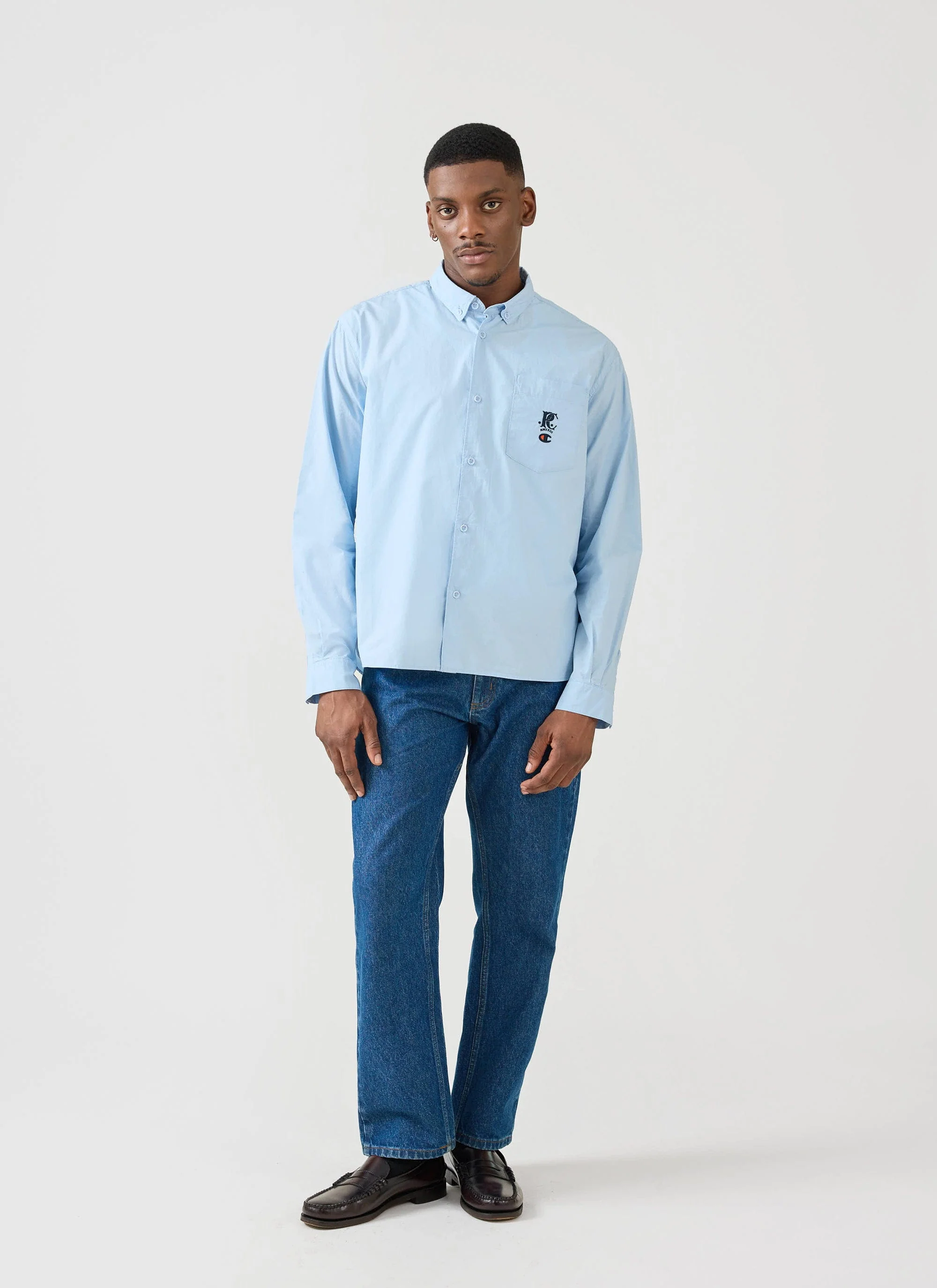 Relaxed Oxford Shirt | Champion x Percival | Blue - Image 4