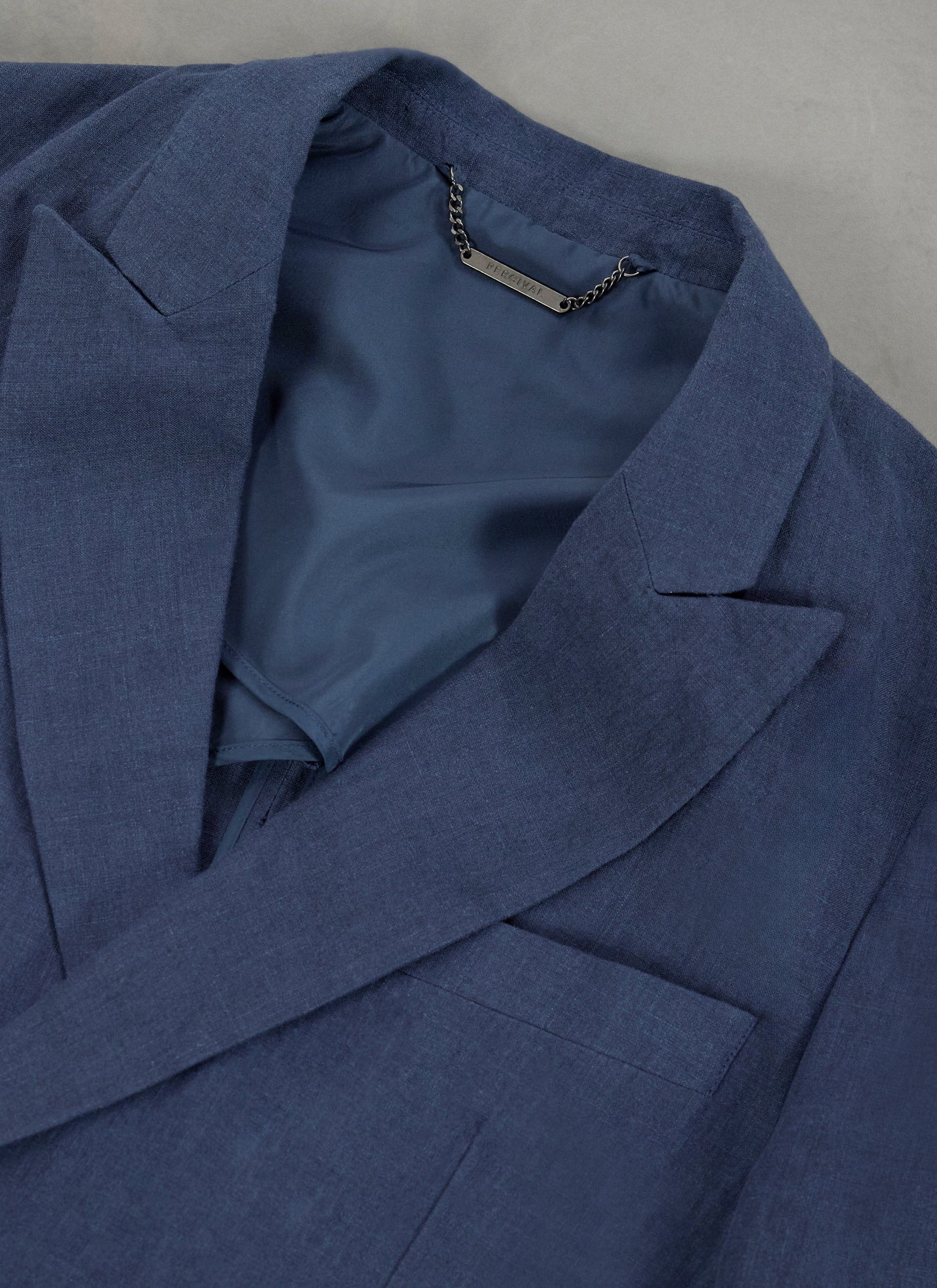 Tailored Double Breasted Blazer | Linen | Navy - Image 7