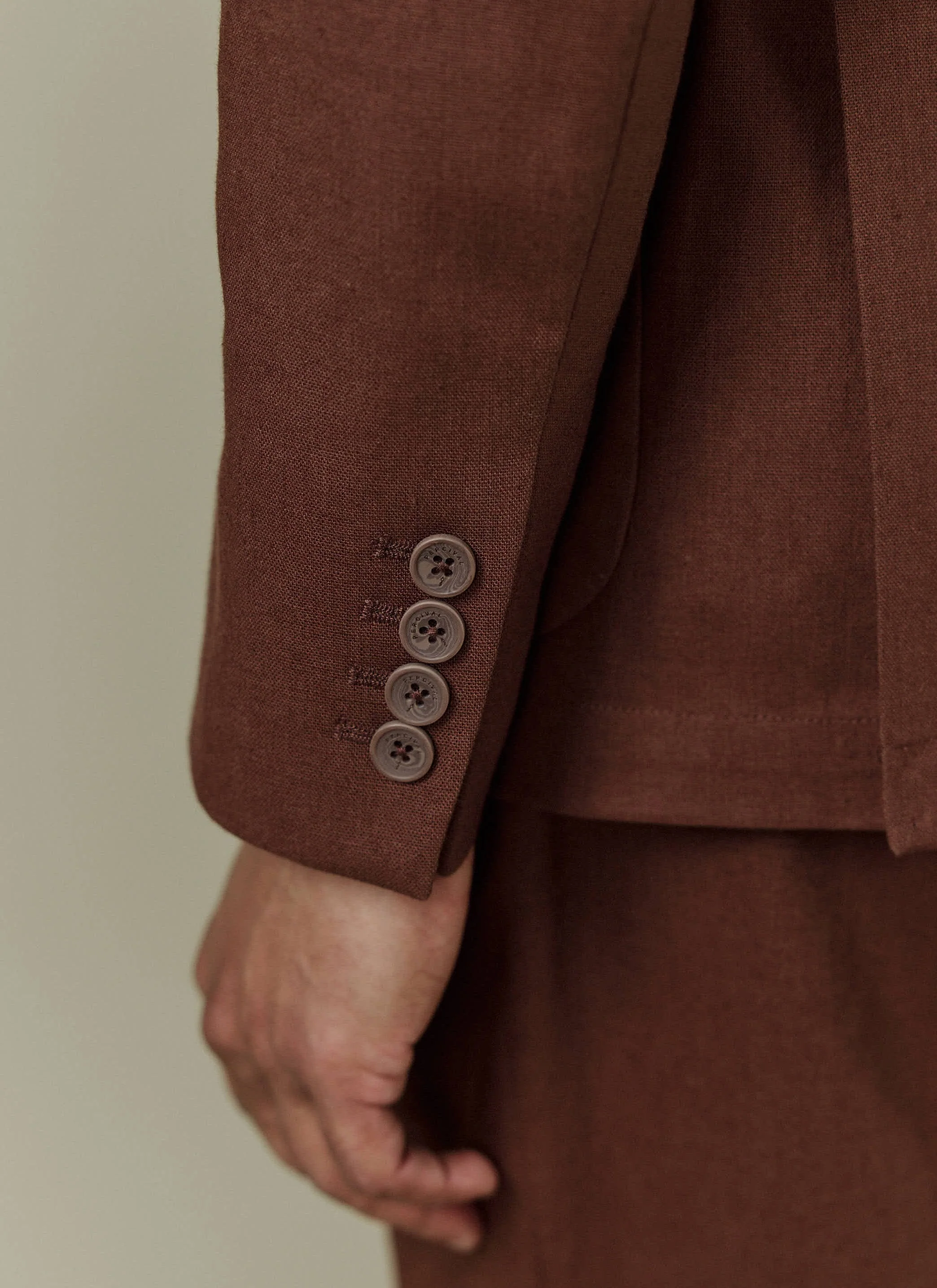 Tailored Linen Blazer | Brown - Image 6