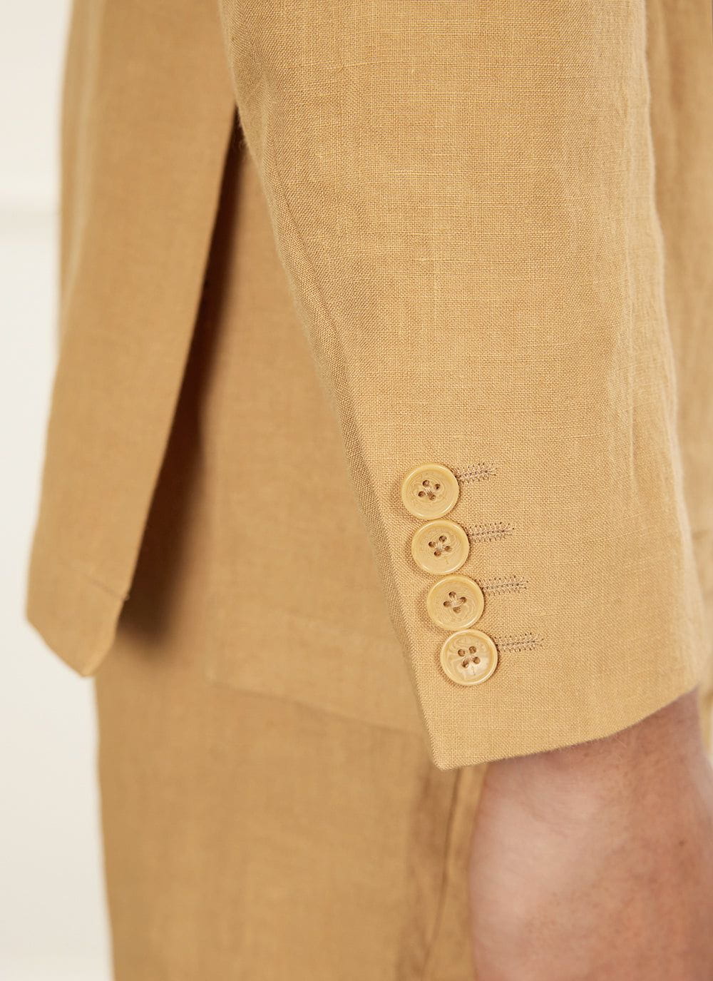 Tailored Linen Blazer | Camel - Image 10