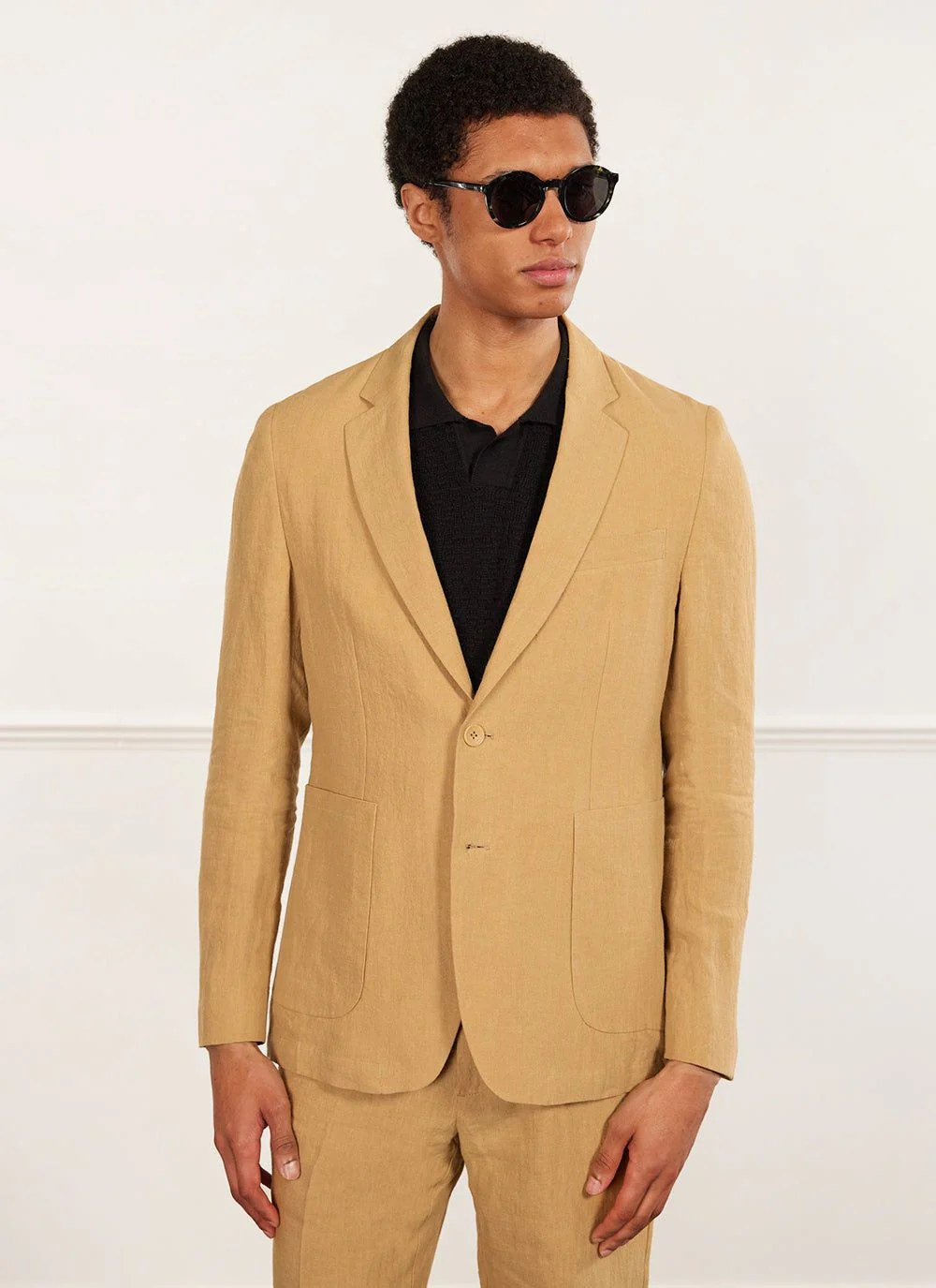 Tailored Linen Blazer | Camel - Image 11