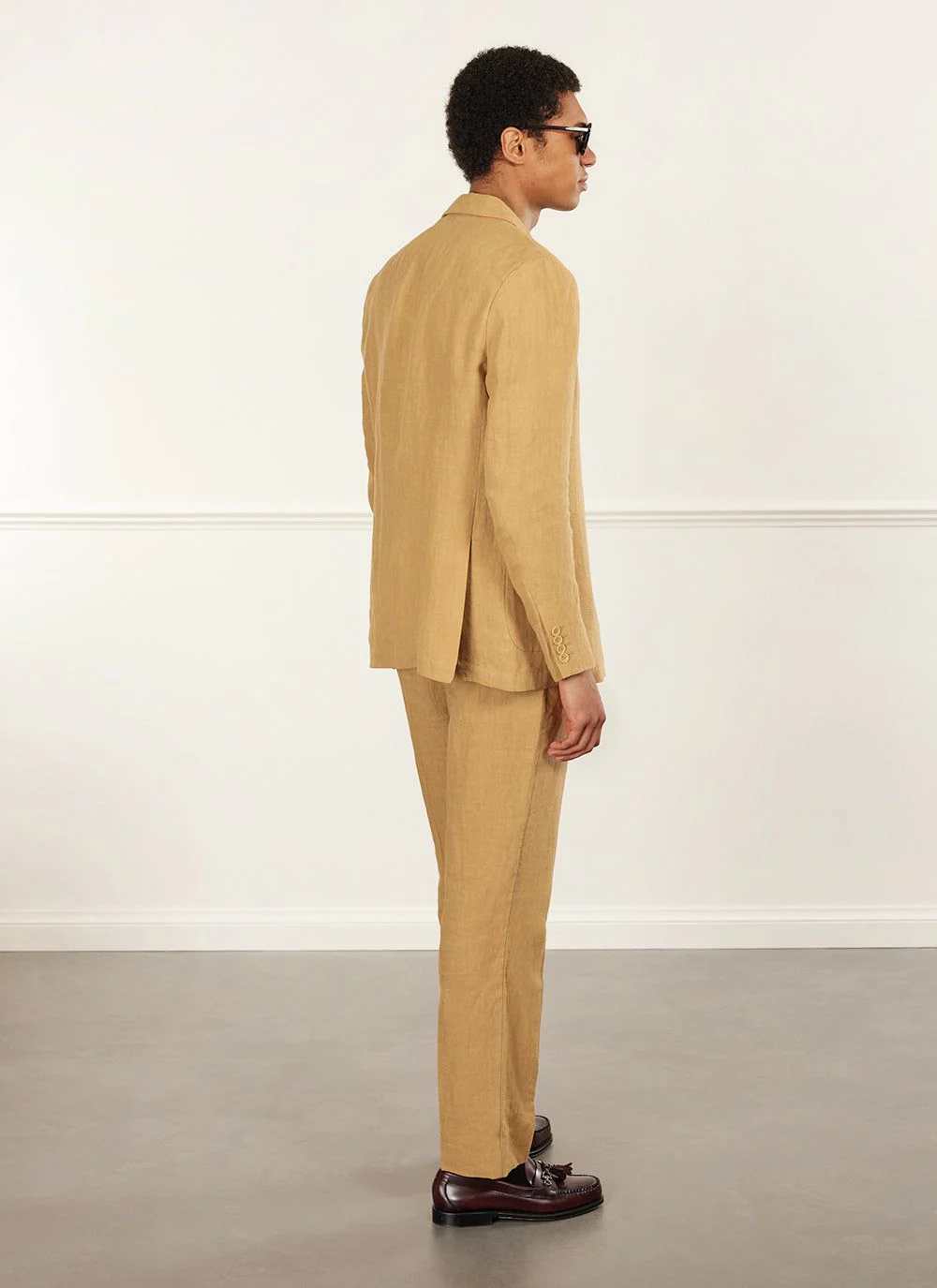 Tailored Linen Blazer | Camel - Image 5