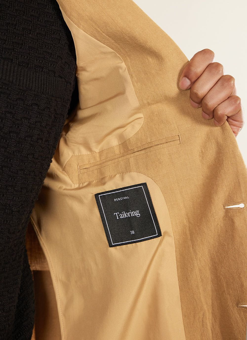 Tailored Linen Blazer | Camel - Image 7