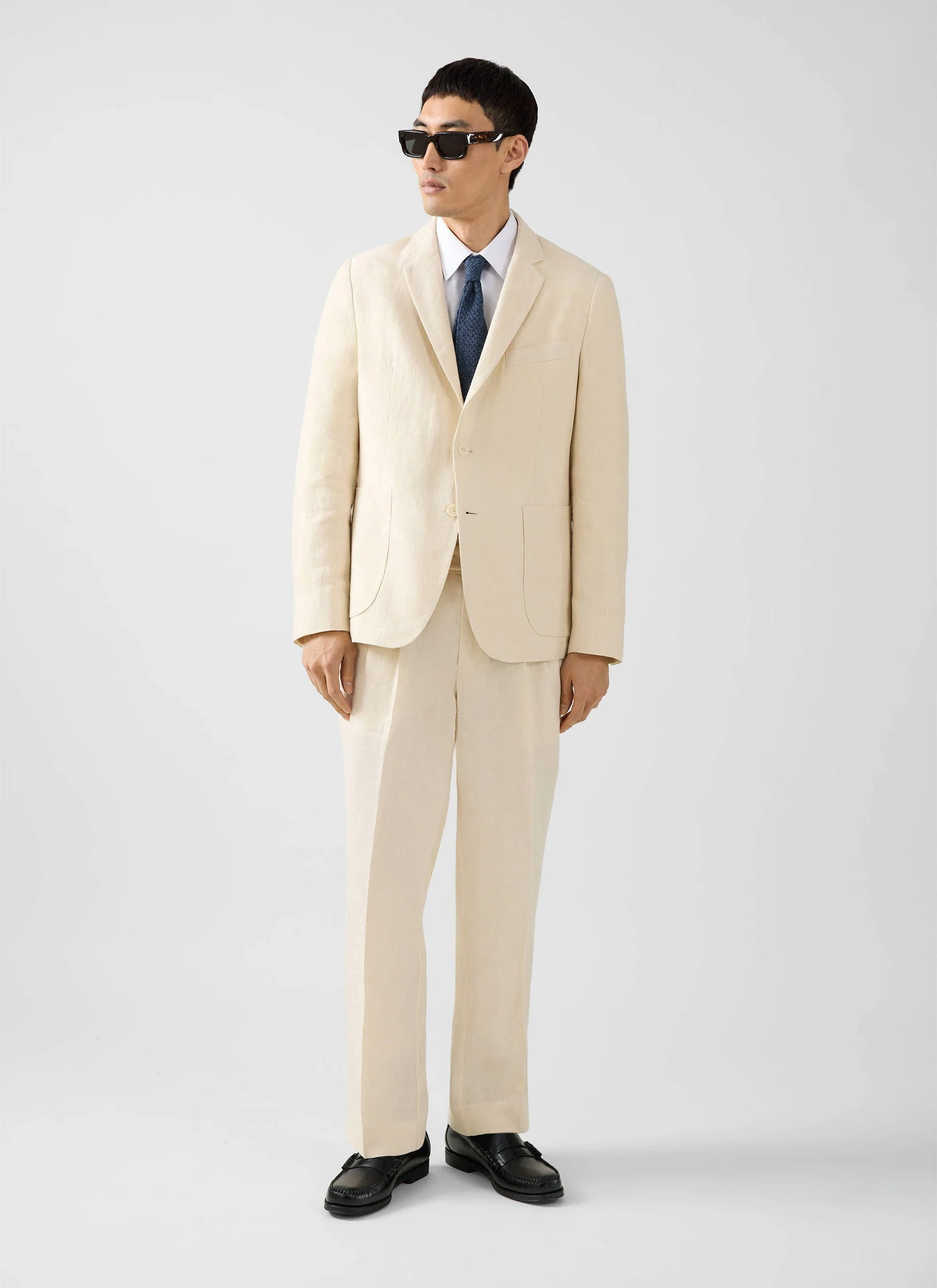 Tailored Linen Blazer | Cream - Image 11