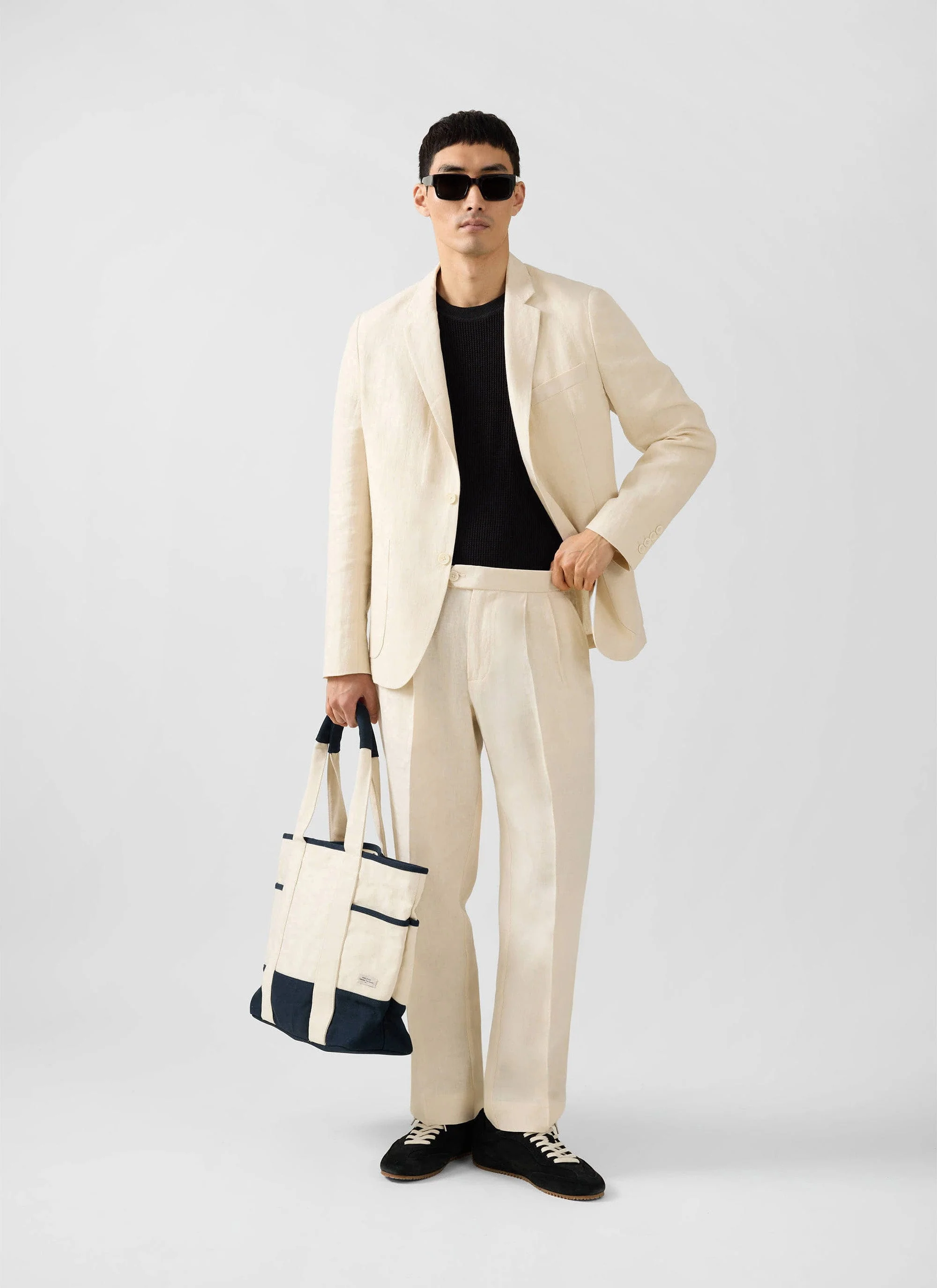 Tailored Linen Blazer | Cream - Image 5