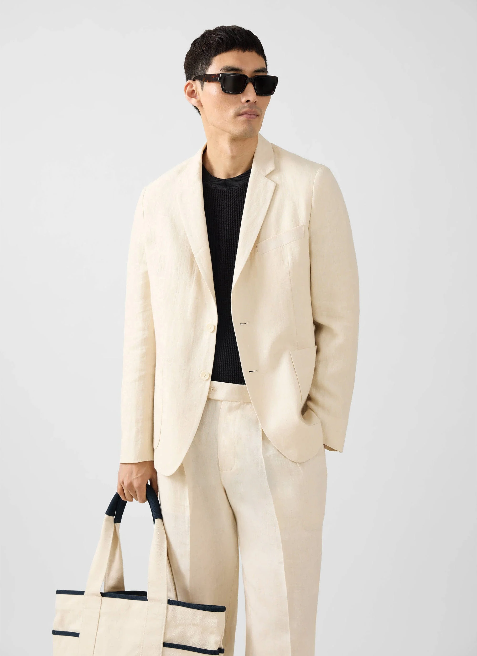 Tailored Linen Blazer | Cream - Image 7