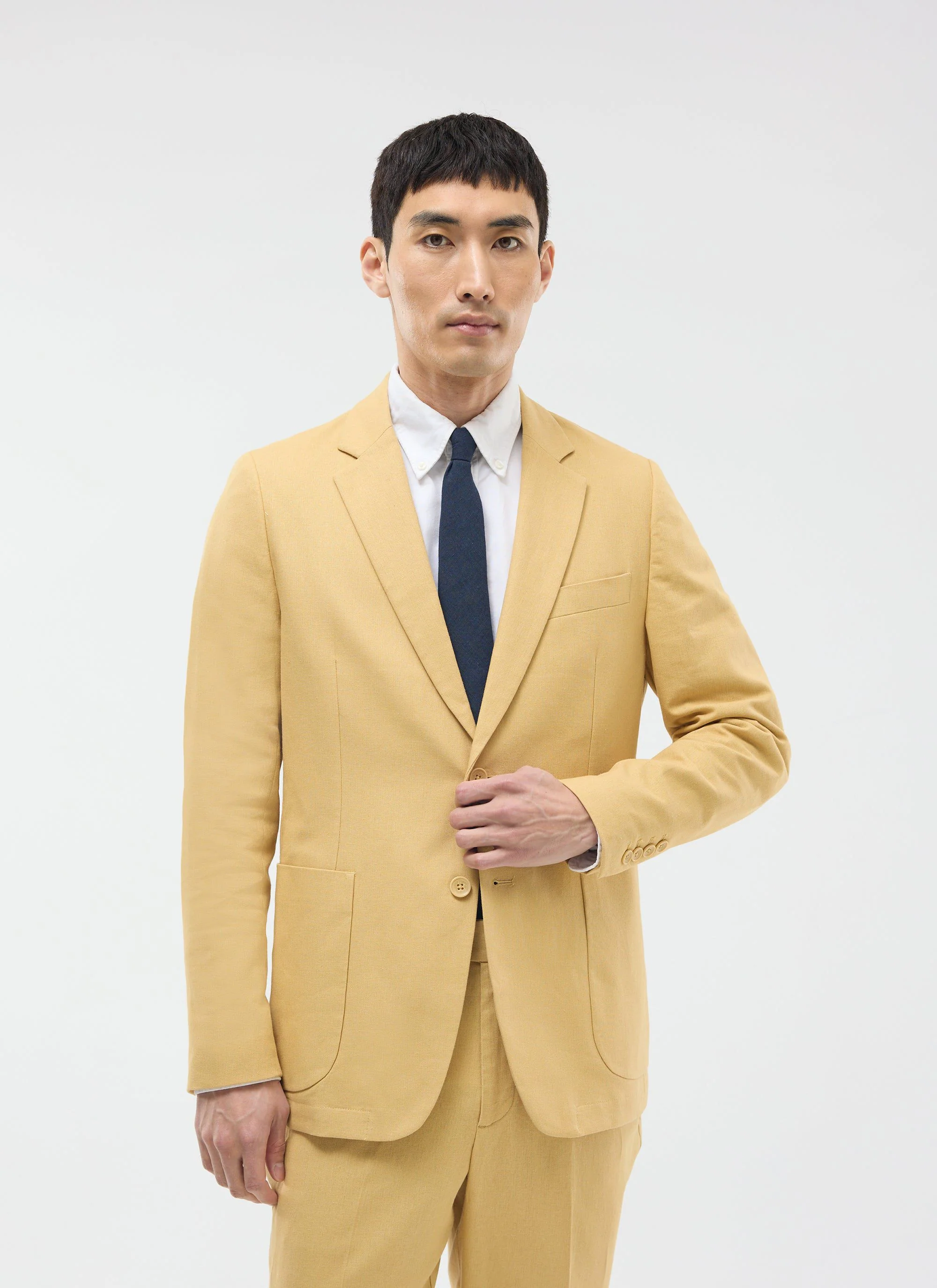 Tailored Linen Blazer | Tan - Image 4