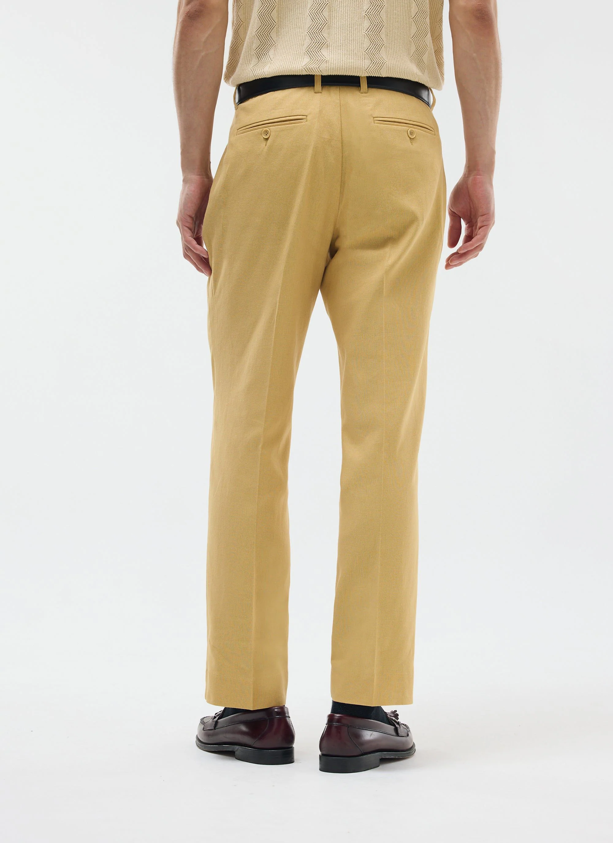 Tailored Linen Trousers | Tan - Image 4