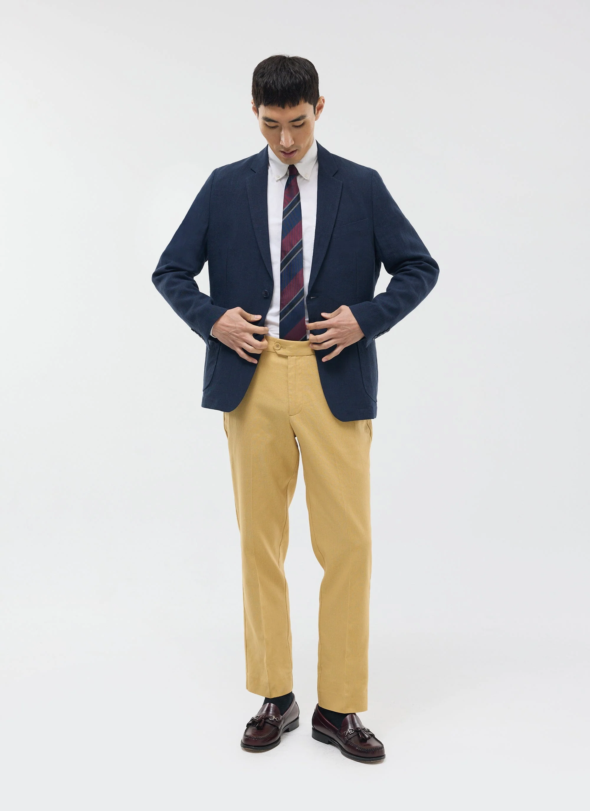 Tailored Linen Trousers | Tan - Image 5