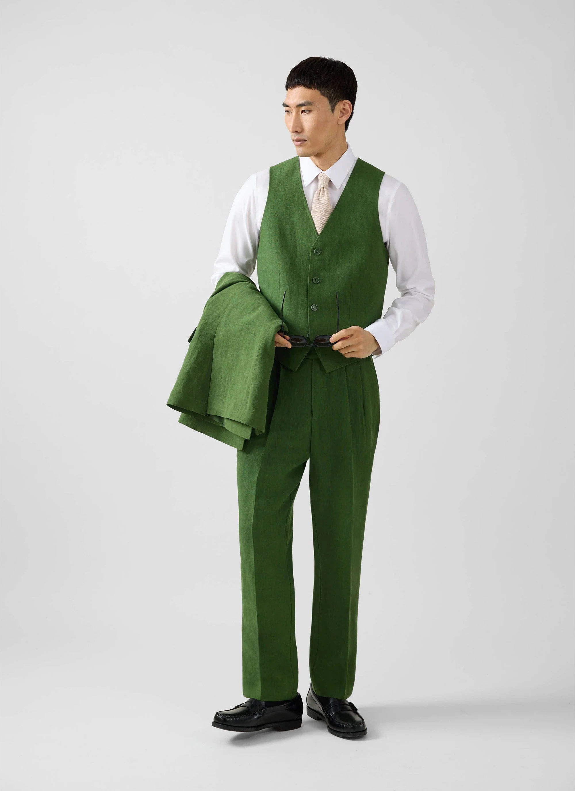 Waistcoat | Linen | Forest - Image 3
