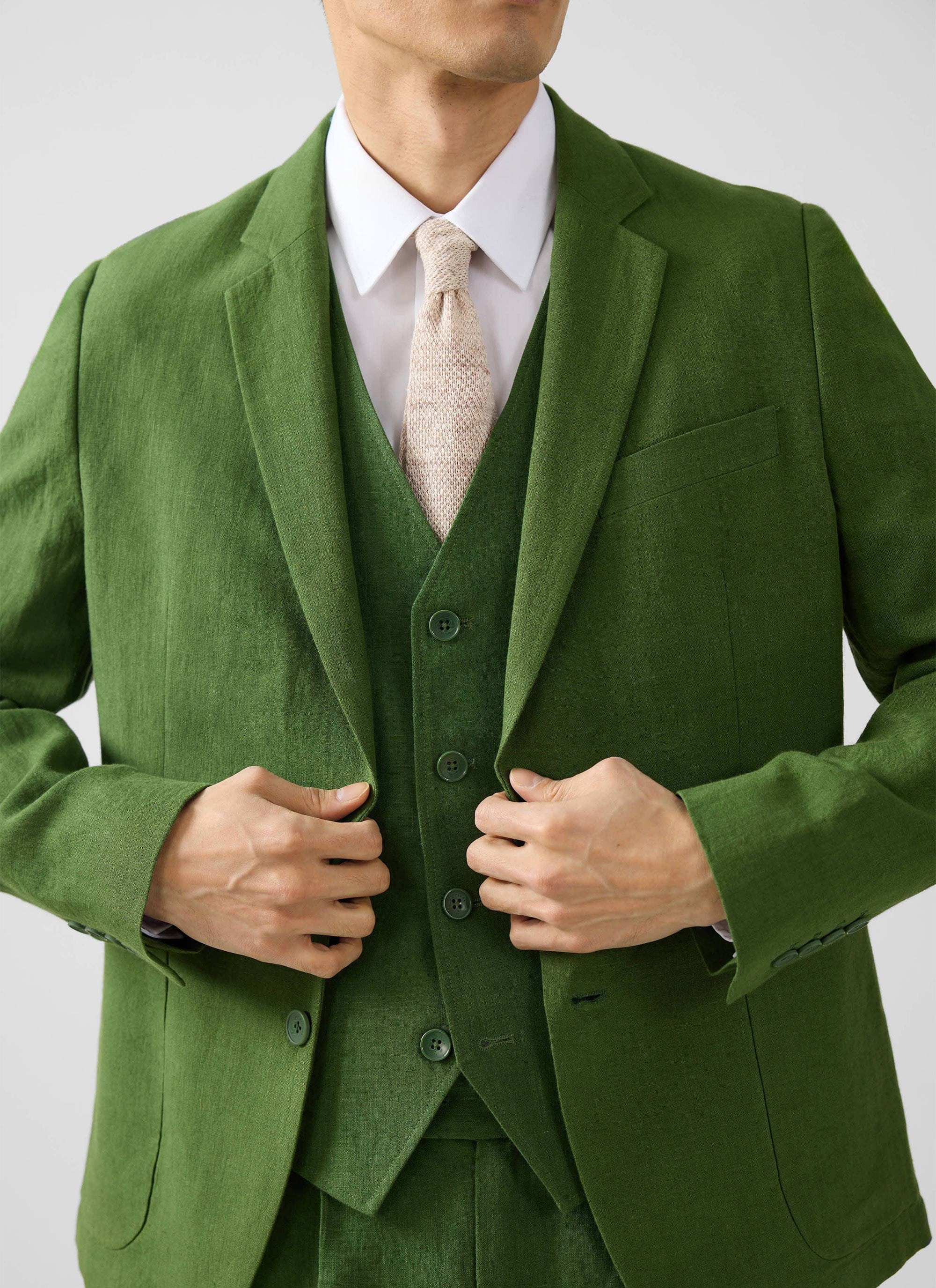 Waistcoat | Linen | Forest - Image 4