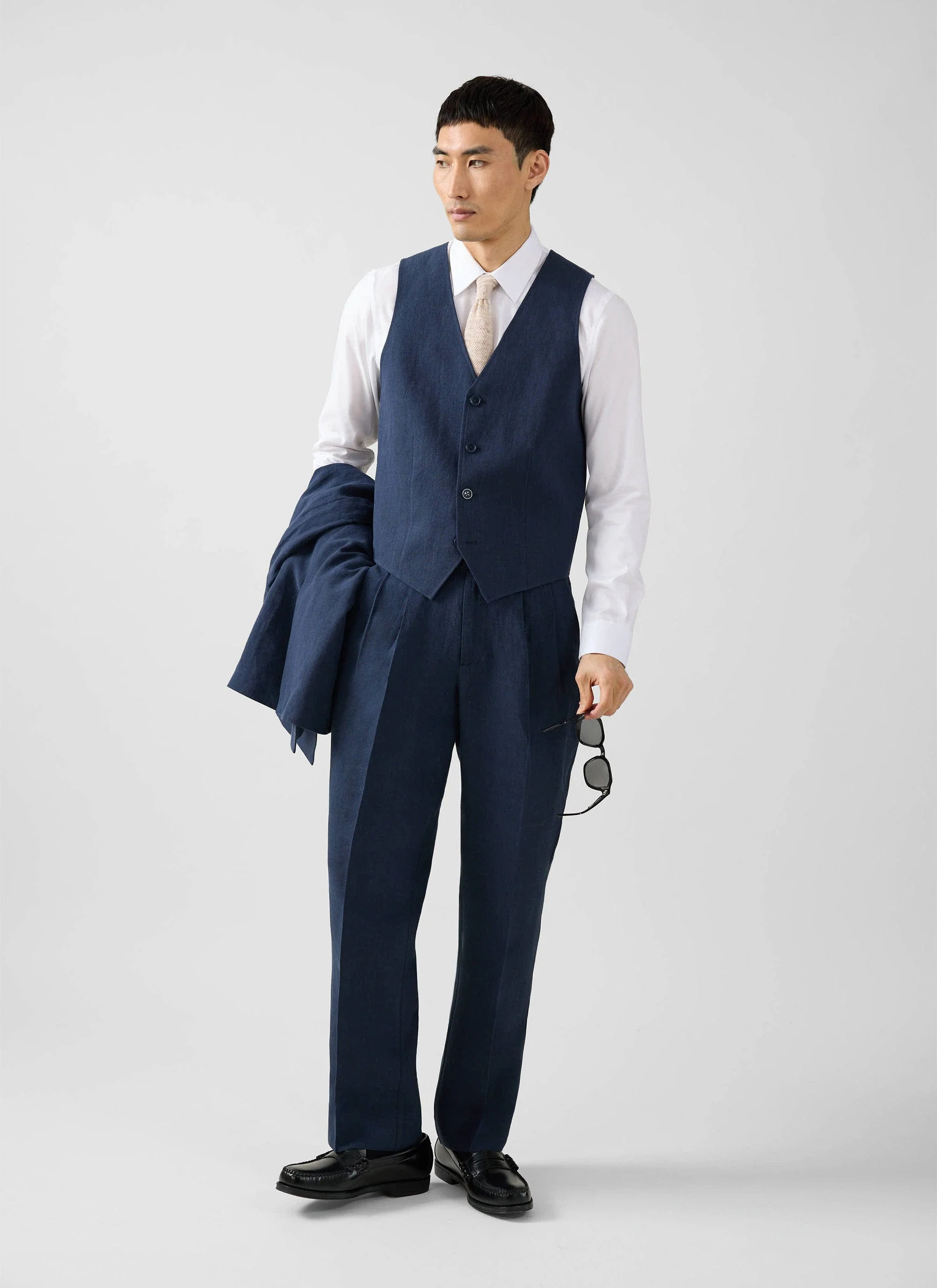 Waistcoat | Linen | Navy - Image 3