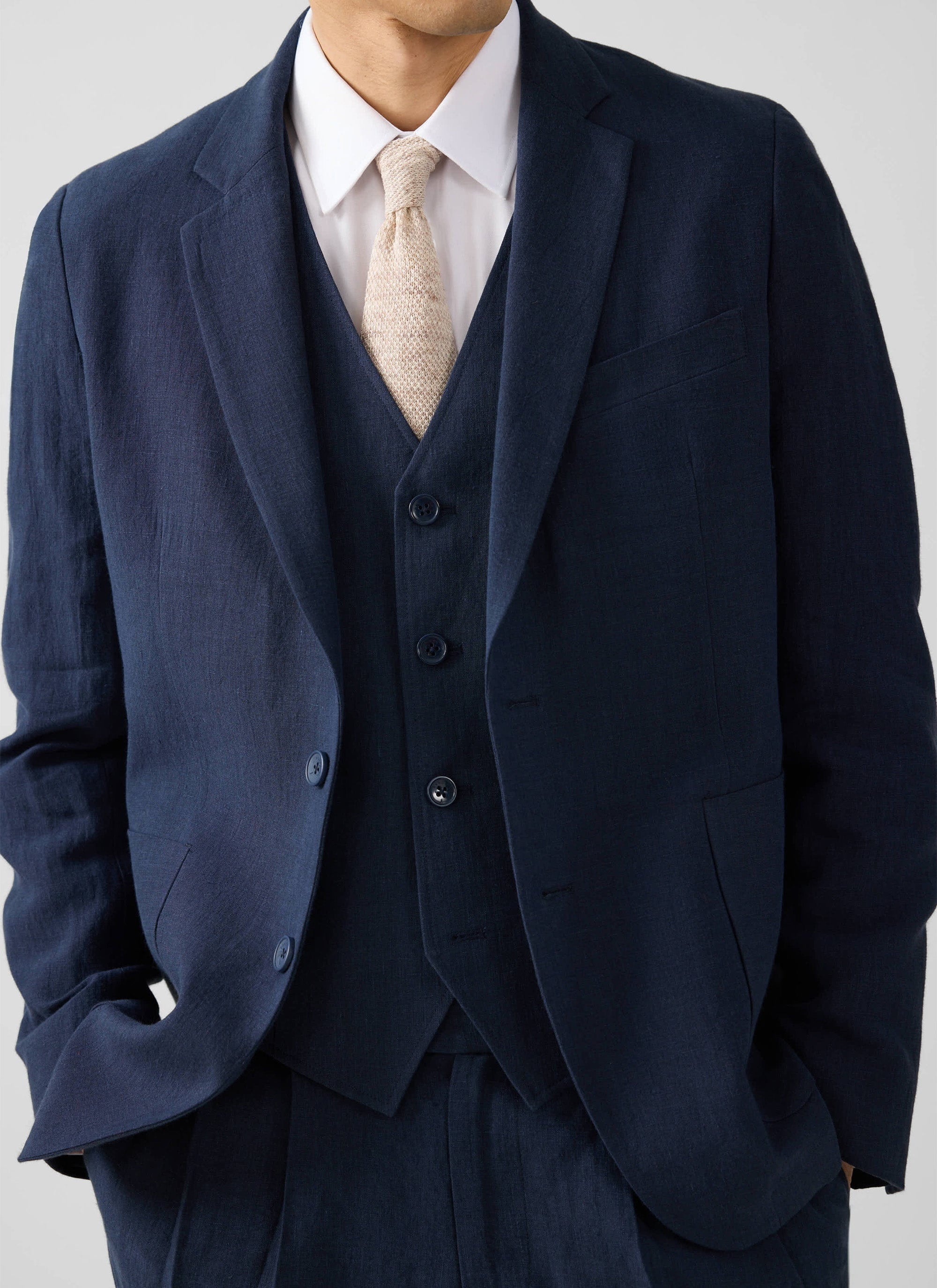 Waistcoat | Linen | Navy - Image 4