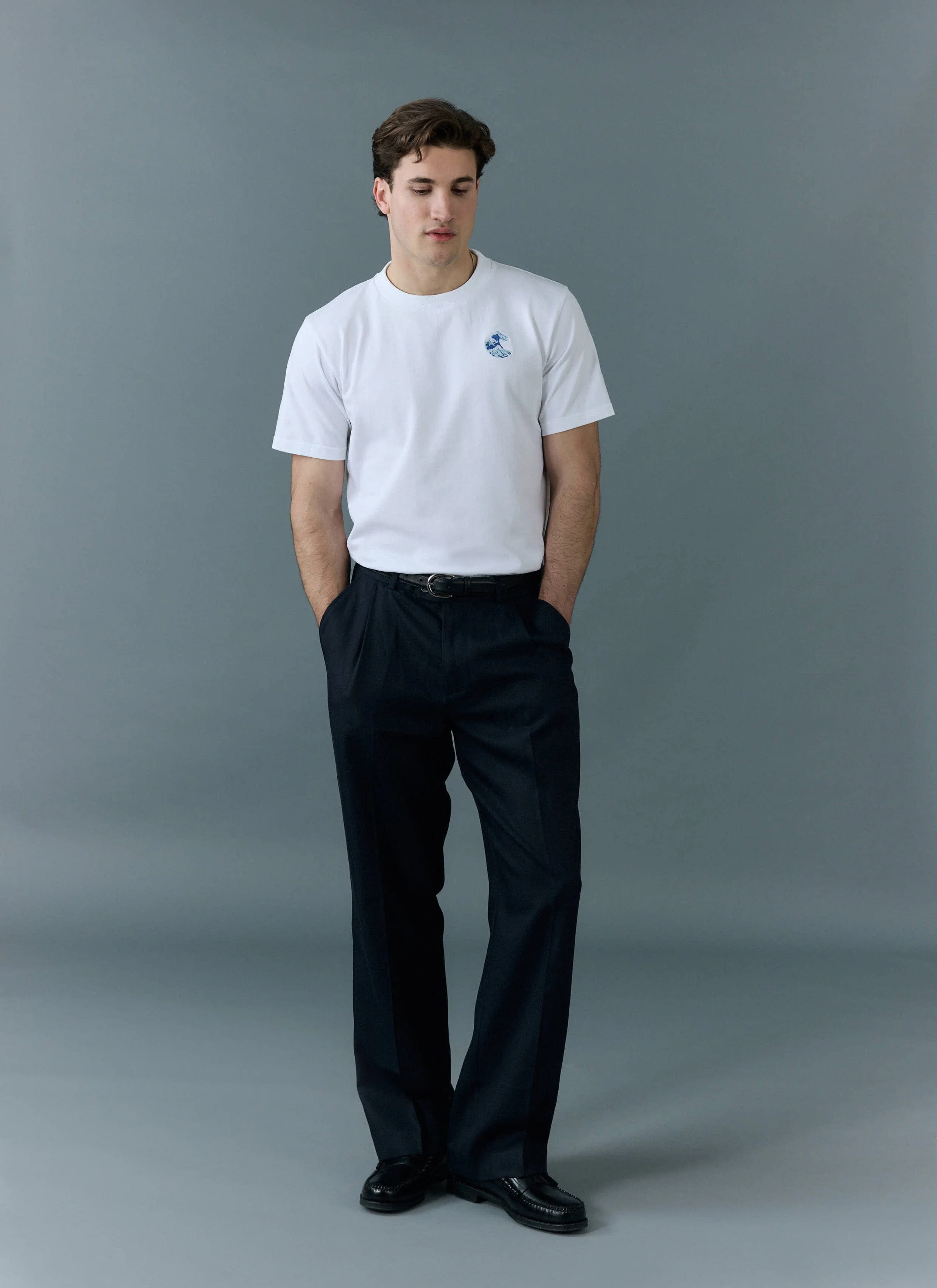 Wave T Shirt | Embroidered Organic Cotton | White - Image 5