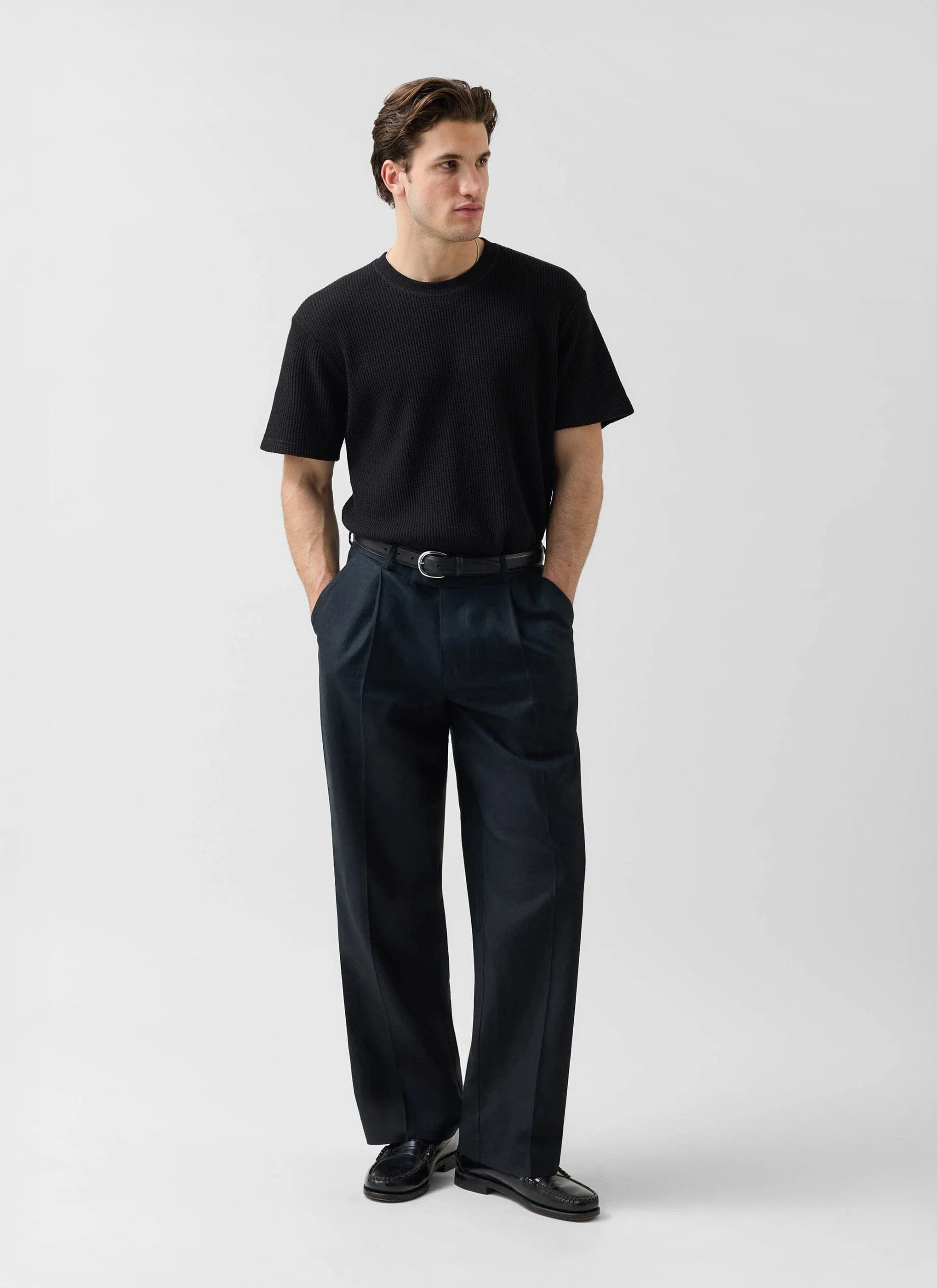 Wide Leg Trousers | Linen | Black - Image 4