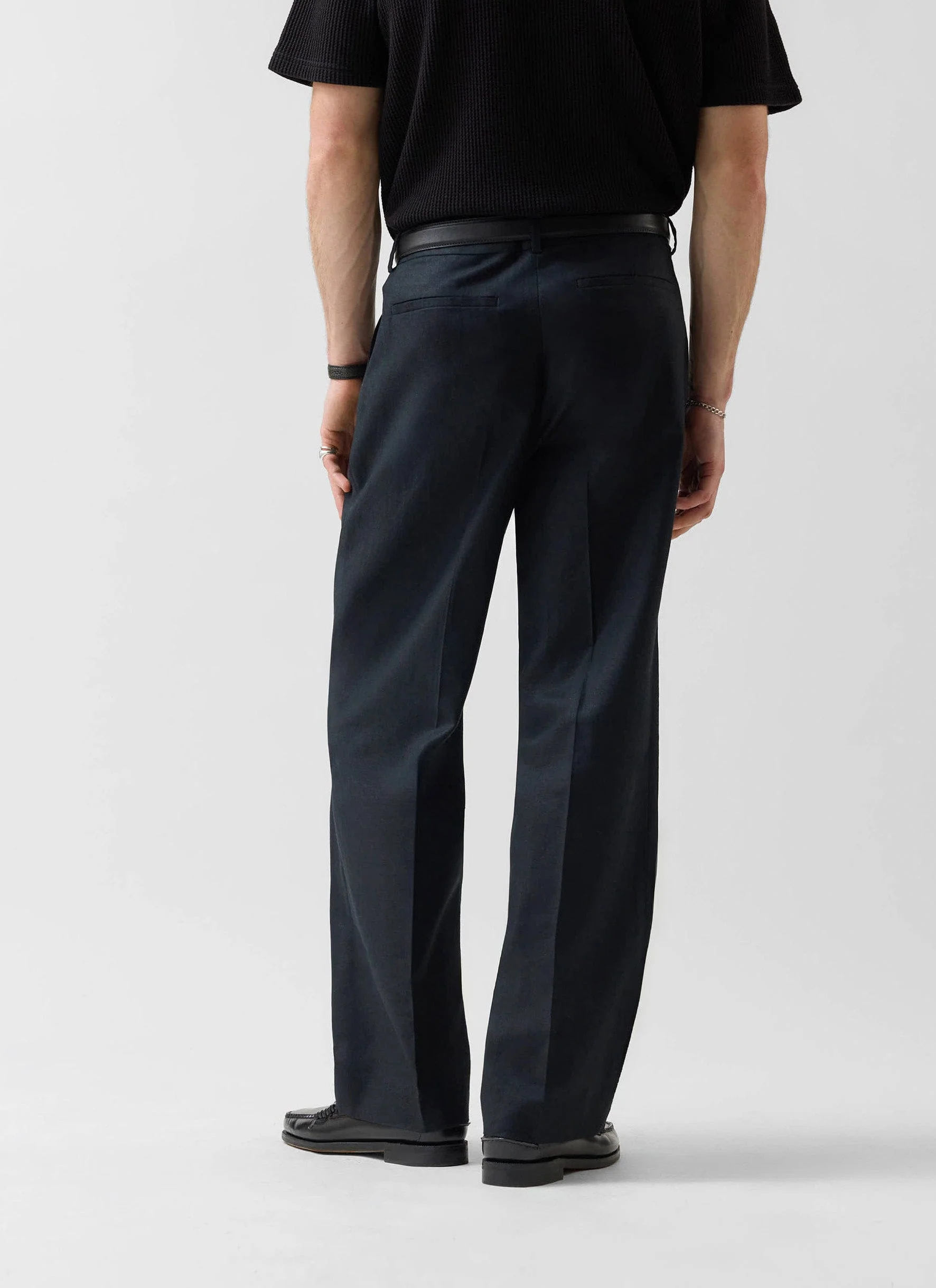 Wide Leg Trousers | Linen | Black - Image 5