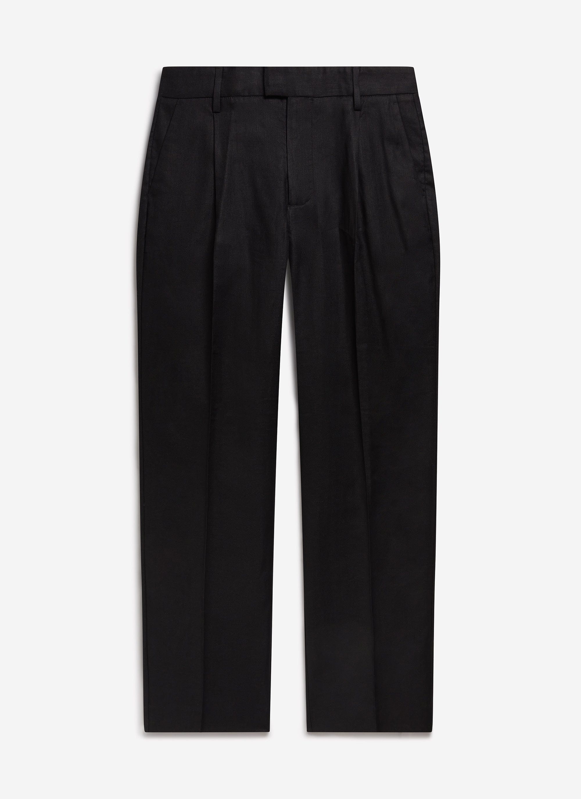 Wide Leg Trousers | Linen | Black - Image 6