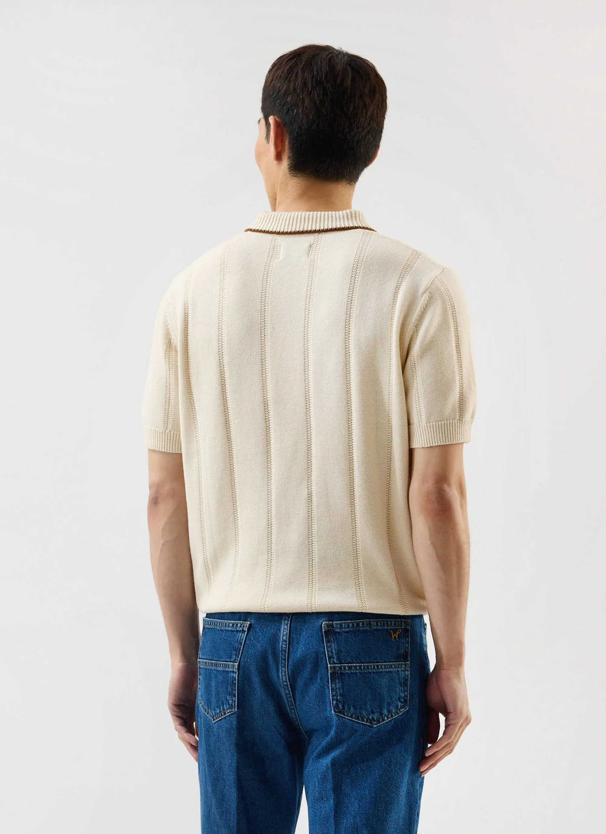 Wool Knitted Polo | Percival x Warren | Ecru - Image 5