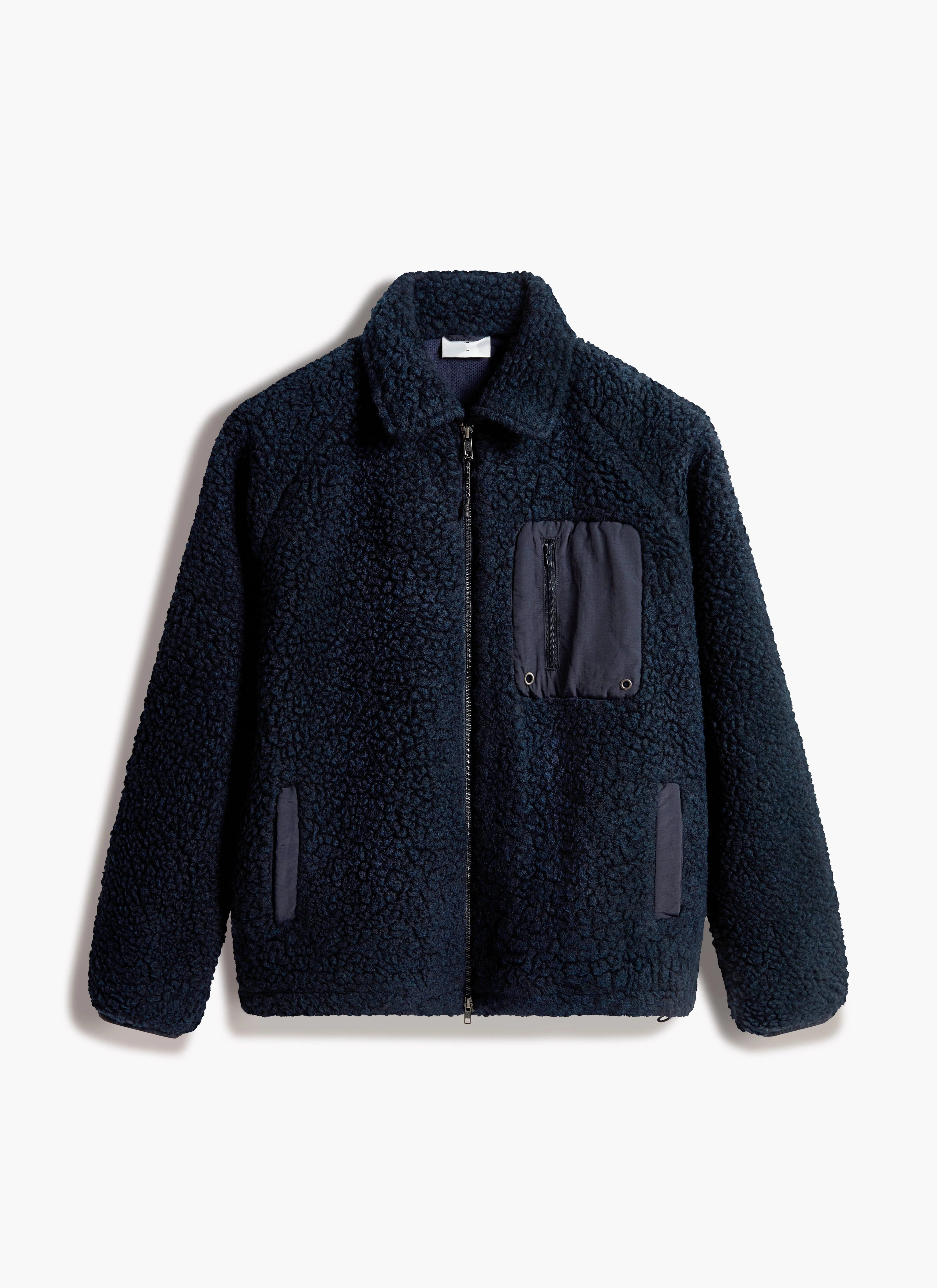 Men's Wool Fleece Jacket | Navy - Image 5